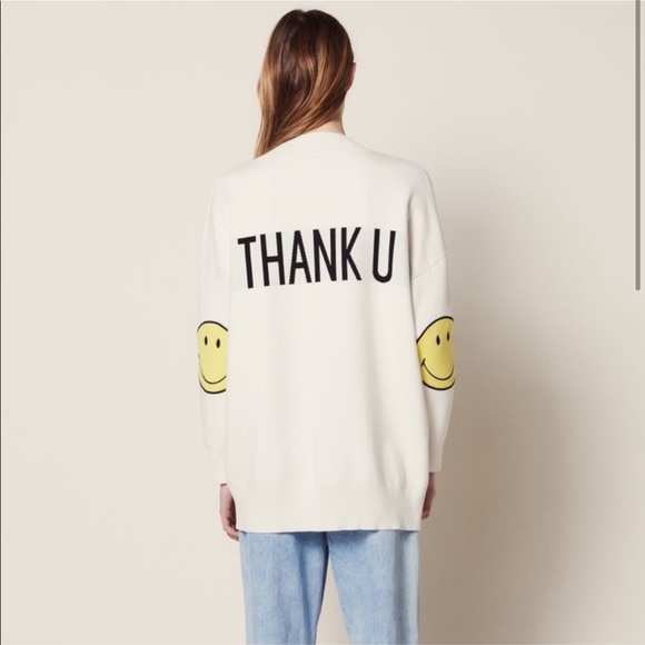 Sandro Paris Thank You Smiley Sweater 